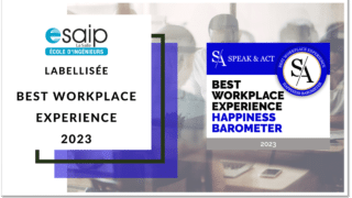 L’Esaip, labellisée Best Workplace Experience 2023 par Speak & Act