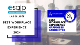 L’Esaip obtient le label Best Workplace Experience 2024